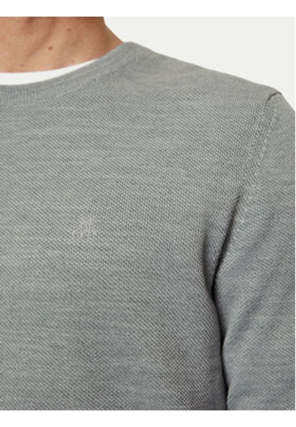 Marc O'Polo Sweter M26 5023 60074 Szary Regular Fit. Typ kołnierza: polo. Kolor: szary. Materiał: bawełna