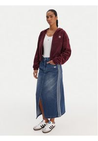 Adidas - adidas Bluza Essentials Chenile KE1119 Bordowy Loose Fit. Kolor: czerwony. Materiał: bawełna #2