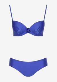 Born2be - Niebieskie Dwuczęściowe Bikini Biustonosz z Aplikacją Majtki Typu Figi Vikrria. Kolor: niebieski. Wzór: aplikacja #4