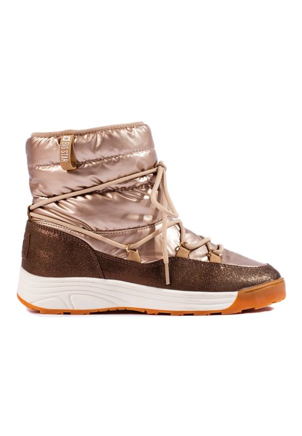 Big-Star - Krótkie złote śniegowce Big Star KK274276 brązowe. Kolor: brązowy. Sezon: zima