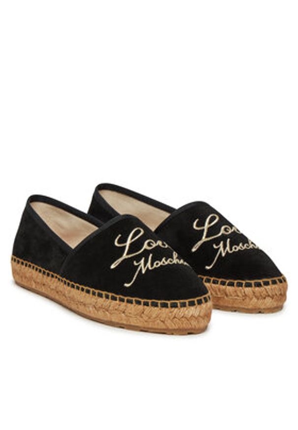 Love Moschino - LOVE MOSCHINO Espadryle JA10272G0MIG0000 Czarny. Kolor: czarny. Materiał: zamsz, skóra
