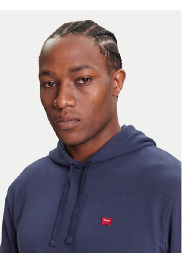 Wrangler Bluza Sign Off 112350542 Granatowy Regular Fit. Kolor: niebieski. Materiał: bawełna