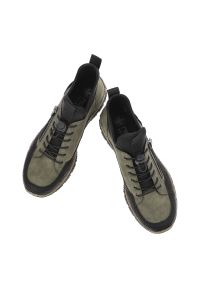 Zielone Botki Rieker Wsuwane Obuwie Damskie Antistress. Okazja: na co dzień. Zapięcie: bez zapięcia. Kolor: zielony. Materiał: materiał. Styl: casual #7
