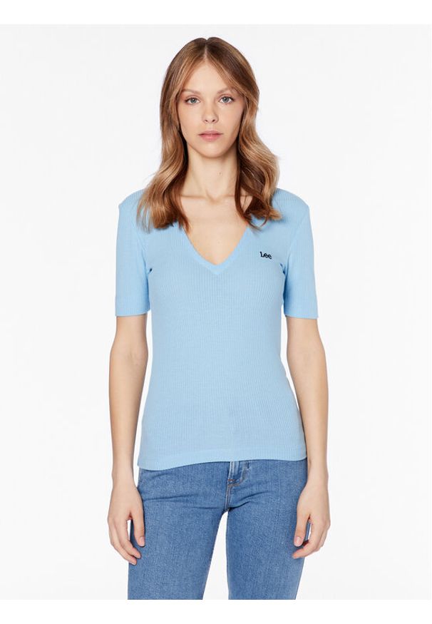 Lee T-Shirt L49FIPA32 112333690 Błękitny Slim Fit. Kolor: niebieski