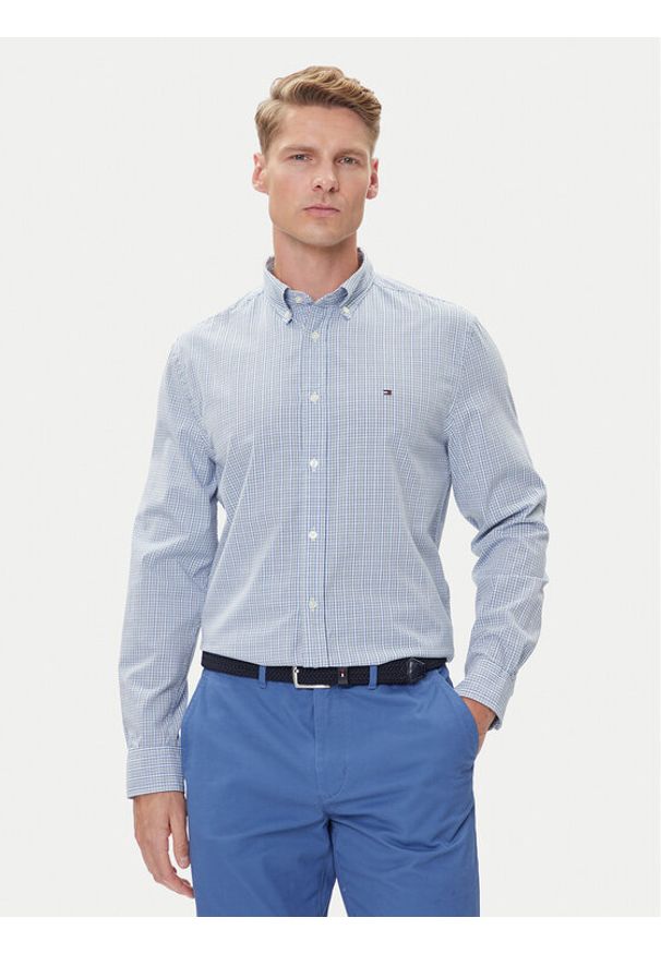 TOMMY HILFIGER - Tommy Hilfiger Koszula MW0MW39459 Niebieski Regular Fit. Kolor: niebieski. Materiał: bawełna