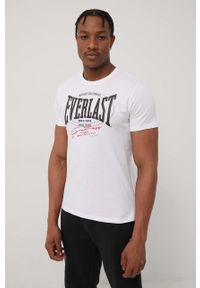 EVERLAST - Everlast t-shirt bawełniany kolor biały z nadrukiem. Kolor: biały. Materiał: bawełna. Wzór: nadruk