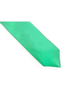 Modini - ZIelony krawat męski w mikrowzór D182. Kolor: zielony. Materiał: mikrofibra, tkanina #1