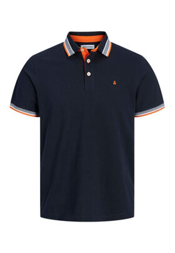 Jack & Jones - Jack&Jones Polo Paulos 12136668 Granatowy Slim Fit. Typ kołnierza: polo. Kolor: niebieski. Materiał: bawełna