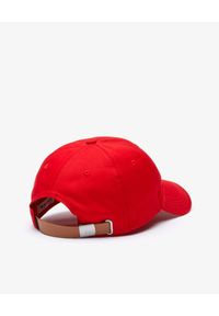 Lacoste - LACOSTE - Czerwona czapka z dużym logo. Kolor: czerwony. Materiał: bawełna. Wzór: haft, aplikacja. Styl: casual #2