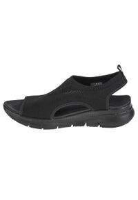 skechers - Sandały damskie, Skechers Arch Fit–City Catch. Kolor: czarny. Materiał: materiał, syntetyk, tkanina