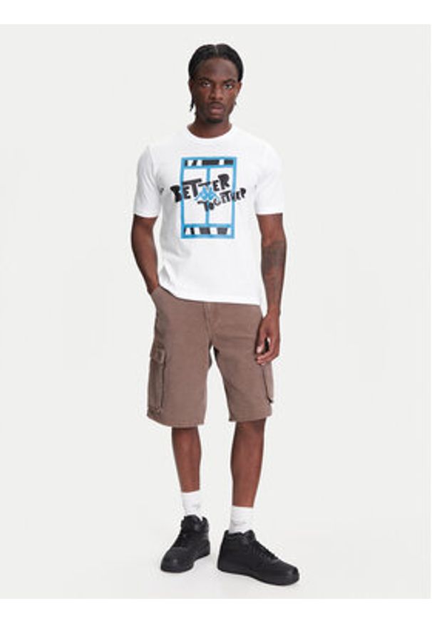 Kappa T-Shirt 351U8JW 001 Biały Regular Fit. Kolor: biały. Materiał: bawełna