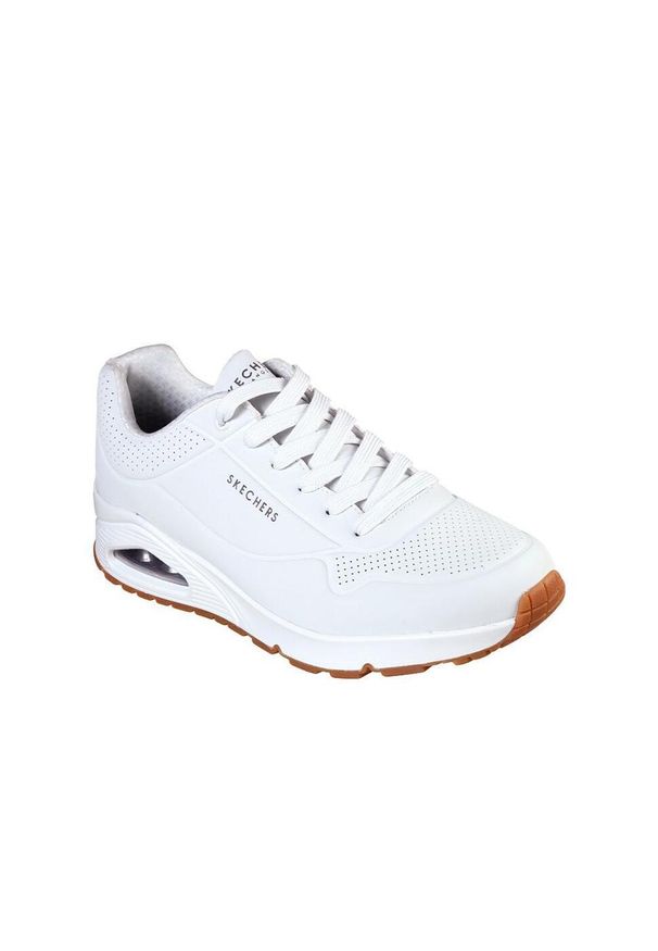 skechers - Buty na co dzień męskie SKECHERS UNO STAND ON AIR skóra. Okazja: na co dzień. Kolor: biały. Materiał: skóra
