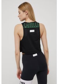 LABELLAMAFIA - LaBellaMafia top treningowy Flag kolor czarny. Kolor: czarny. Materiał: materiał. Wzór: nadruk