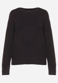 Born2be - Czarny Sweter o Klasycznym Fasonie z Wełną Avartissa. Kolor: czarny. Materiał: wełna. Sezon: zima. Styl: klasyczny #3
