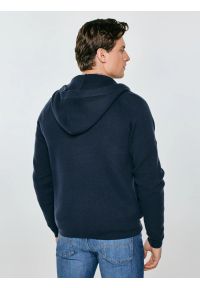 Big-Star - Sweter męski rozpinany z kapturem granatowy Hoodian 403. Okazja: na co dzień. Typ kołnierza: kaptur. Kolor: niebieski. Materiał: tkanina, bawełna, jeans, dresówka. Styl: casual, klasyczny #3