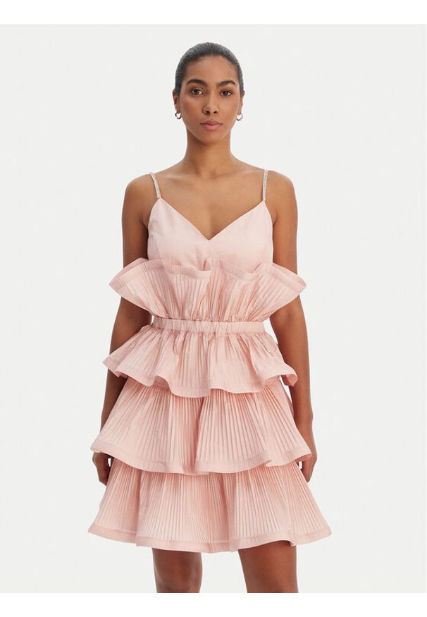 Fracomina Sukienka koktajlowa FQ26SD1007W83101 Różowy Regular Fit. Kolor: różowy. Materiał: syntetyk. Styl: wizytowy