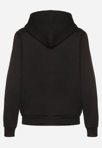 Born2be - Czarna Rozpinana Bluza z Kapturem Bawełną i Sznurkami Viltara. Okazja: na co dzień. Typ kołnierza: kaptur. Kolor: czarny. Materiał: bawełna. Styl: casual #7