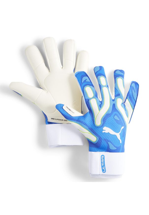 Puma - Rękawice bramkarskie PUMA Ultra Ultimate Hybrid niebiesko-białe 10. Kolor: niebieski, biały, wielokolorowy. Sport: piłka nożna