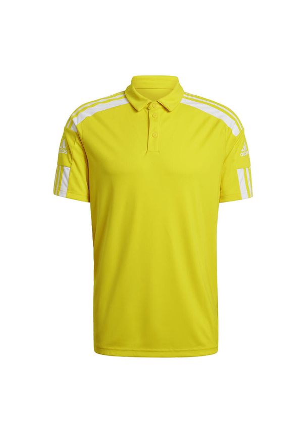 Koszulka polo do piłki nożnej męska Adidas Squadra 21 Polo z krótkim rękawem. Typ kołnierza: polo. Kolor: biały, wielokolorowy, żółty. Długość rękawa: krótki rękaw. Długość: krótkie
