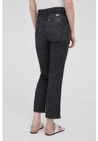 Wrangler jeansy WILD WEST GRANITE damskie high waist. Stan: podwyższony. Kolor: czarny
