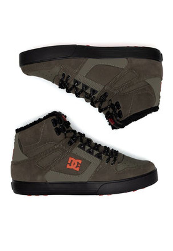 DC Shoes Sneakersy PURE HIGH-TOP WC WNT ADYS400047-DOO Zielony. Kolor: zielony. Materiał: skóra, zamsz