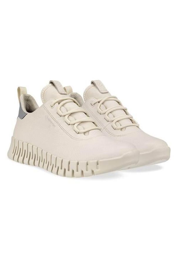 ecco - Buty do chodzenia damskie Ecco Gruuv Lea Gtx. Kolor: biały. Materiał: skóra. Szerokość cholewki: normalna. Sport: turystyka piesza