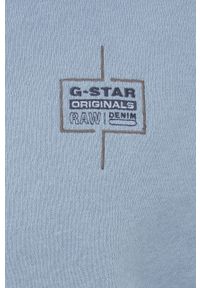 G-Star RAW - G-Star Raw bluza D21140.C235 męska kolor szary z kapturem gładka. Typ kołnierza: kaptur. Kolor: niebieski. Materiał: poliester. Wzór: gładki #2