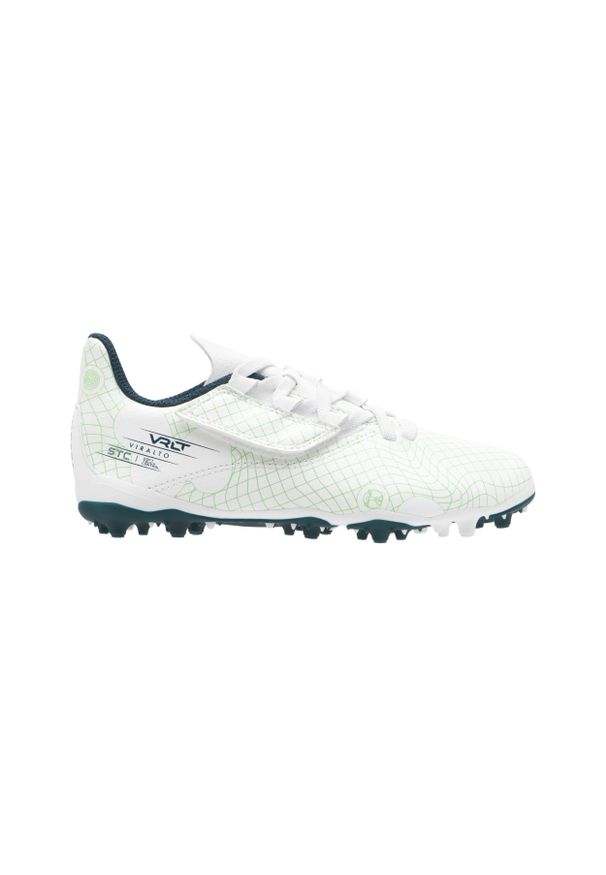 KIPSTA - Buty do piłki nożnej dla dzieci Kipsta Viralto I Easy MG/AG na rzepy. Zapięcie: rzepy. Materiał: syntetyk. Szerokość cholewki: normalna. Sport: piłka nożna