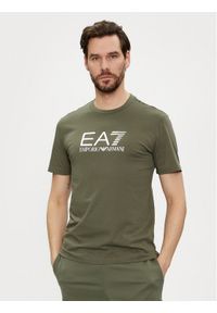 EA7 Emporio Armani T-Shirt 3DPT71 PJM9Z 1846 Zielony Regular Fit. Kolor: zielony. Materiał: bawełna