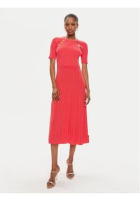 MICHAEL Michael Kors Sukienka dzianinowa MS480U033D Koralowy Regular Fit. Kolor: pomarańczowy. Materiał: wiskoza