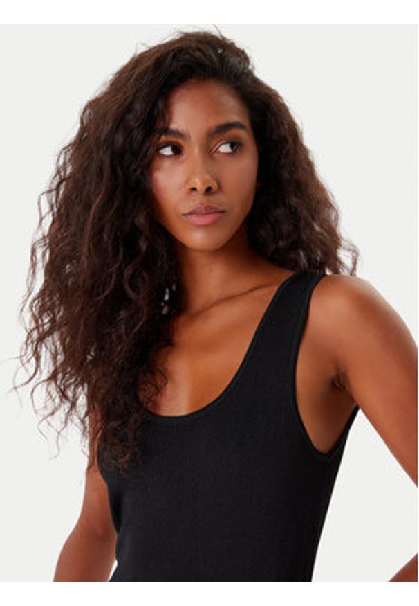 Calvin Klein Jeans Sukienka codzienna LV044C347G Czarny Slim Fit. Okazja: na co dzień. Kolor: czarny. Materiał: wiskoza. Typ sukienki: proste. Styl: casual