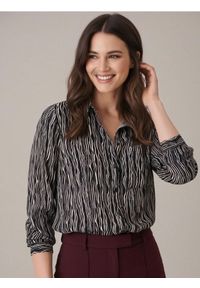 Sinsay - Wiskozowa koszula ze wzorem w zebrę - beżowy. Kolor: beżowy. Materiał: wiskoza. Wzór: motyw zwierzęcy #1