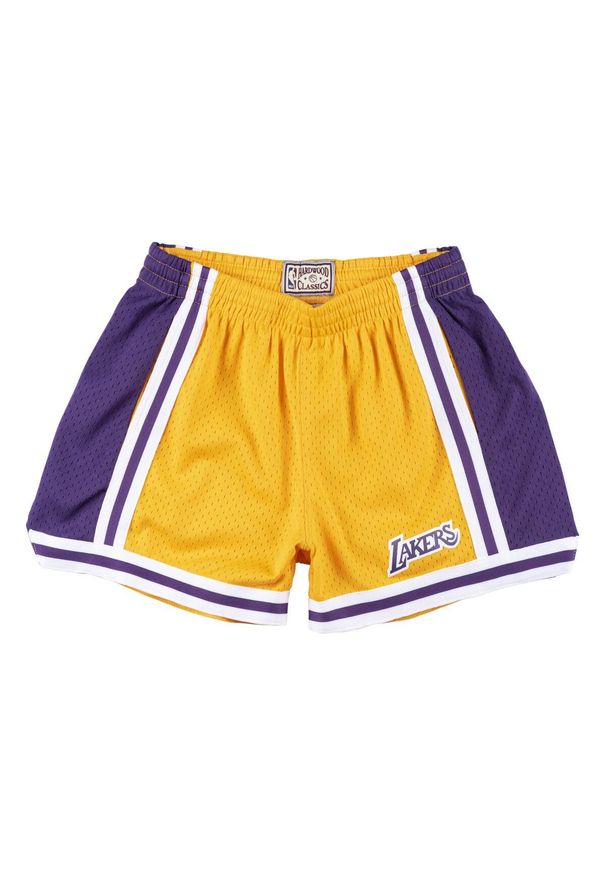 Mitchell & Ness - Szorty damskie Los Angeles Lakers jump shot. Kolor: żółty. Sport: koszykówka