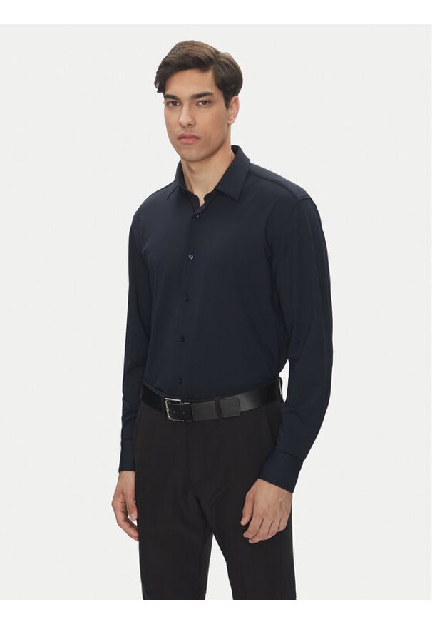 BOSS Koszula P-Hank 50539398 Granatowy Slim Fit. Kolor: niebieski. Materiał: syntetyk