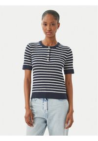 TOMMY HILFIGER - Tommy Hilfiger Sweter WW0WW49613 Granatowy Slim Fit. Kolor: niebieski. Materiał: bawełna #1