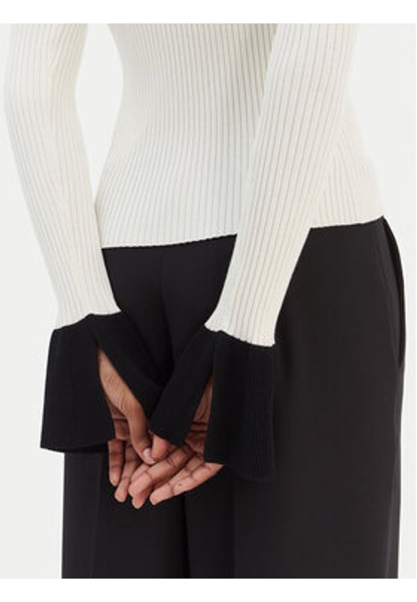 Hugo - HUGO Sweter Sharro 50542608 Beżowy Slim Fit. Kolor: beżowy. Materiał: wiskoza