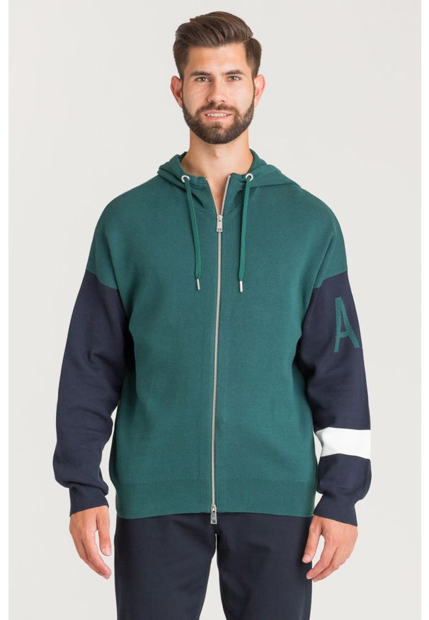 Armani Exchange - SWETER ARMANI EXCHANGE. Typ kołnierza: kaptur. Materiał: dzianina
