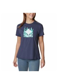 columbia - Koszulka Turystyczna Damska Columbia Sun Trek SS Graphic T-Shirt. Kolor: niebieski