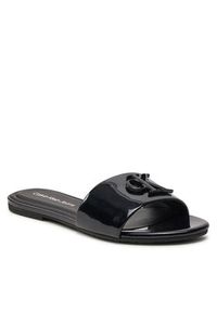 Calvin Klein Jeans Klapki Flat Sandal Slide Mg Met YW0YW01348 Czarny. Kolor: czarny. Materiał: skóra #3