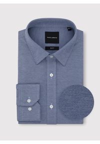 Pako Lorente - PAKO LORENTE – Niebieska koszula melanż. Kolor: niebieski. Materiał: poliester, bawełna. Długość rękawa: długi rękaw. Długość: długie. Wzór: melanż #5