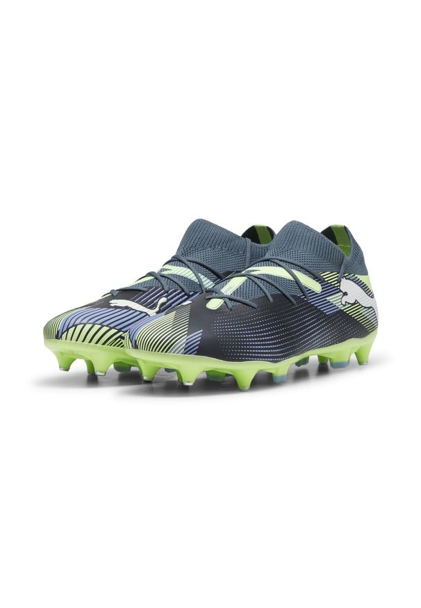 Puma - Buty piłkarskie FUTURE 7 MATCH MxSG PUMA Gray Skies White Fizzy Apple Yellow. Kolor: żółty, biały, wielokolorowy, szary. Sport: piłka nożna