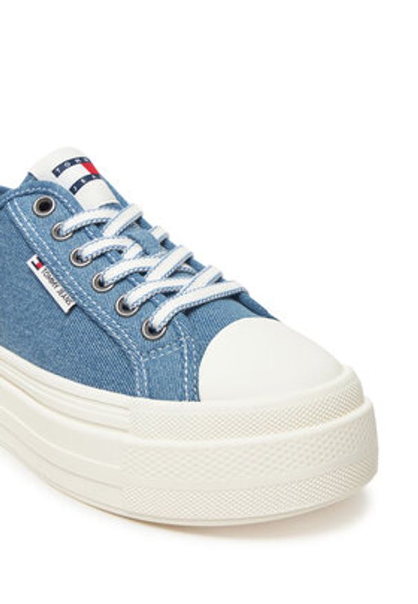 Tommy Jeans Sneakersy Tjw Foxing Flatform Lc EN0EN02736 Niebieski. Kolor: niebieski. Materiał: materiał
