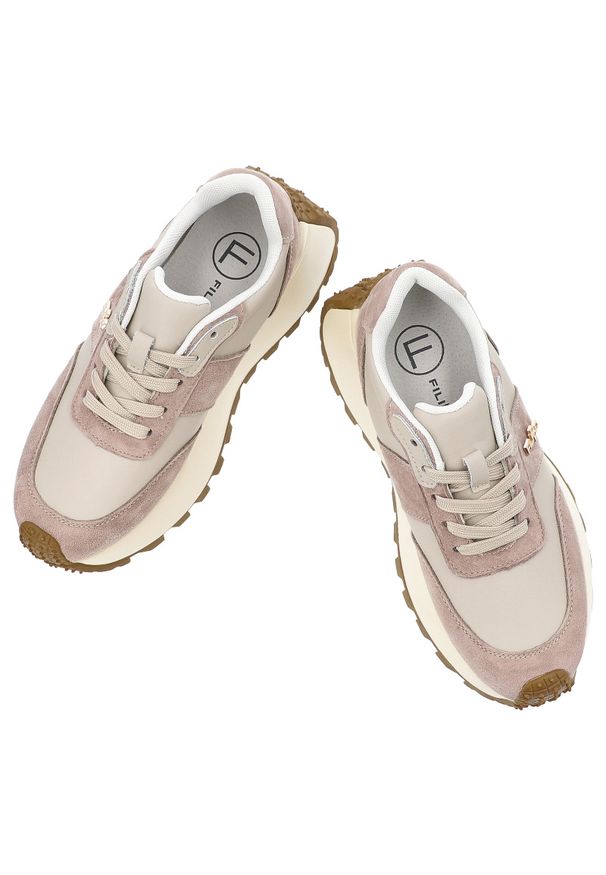 Beżowe Sneakersy Filippo Modne Skórzane Obuwie Damskie. Okazja: na co dzień, na spacer. Zapięcie: sznurówki. Kolor: beżowy. Materiał: skóra. Styl: klasyczny, wizytowy, casual