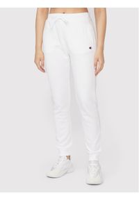 Champion Spodnie dresowe Logo 115486 Biały Regular Fit. Kolor: biały. Materiał: bawełna, dresówka, syntetyk #1