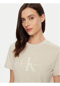 Calvin Klein Jeans T-Shirt J20J224983 Beżowy Regular Fit. Kolor: beżowy. Materiał: bawełna #3