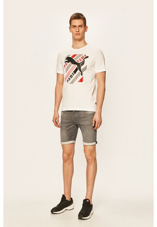 Jack & Jones - Szorty. Okazja: na co dzień. Kolor: szary. Materiał: denim, dzianina. Styl: casual