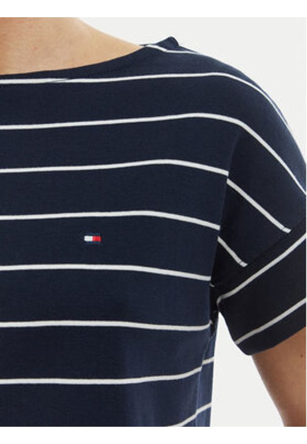 TOMMY HILFIGER - Tommy Hilfiger T-Shirt WW0WW49723 Granatowy Loose Fit. Kolor: niebieski. Materiał: bawełna