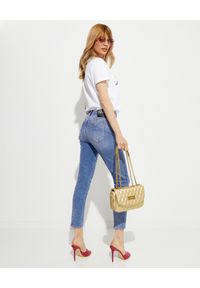 Versace Jeans Couture - VERSACE JEANS COUTURE - Niebieskie jeansy Skinny. Kolor: niebieski. Wzór: aplikacja #5