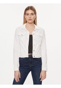 Guess Kurtka jeansowa W2GN0E D3AF5 Biały Slim Fit. Kolor: biały. Materiał: lyocell, bawełna