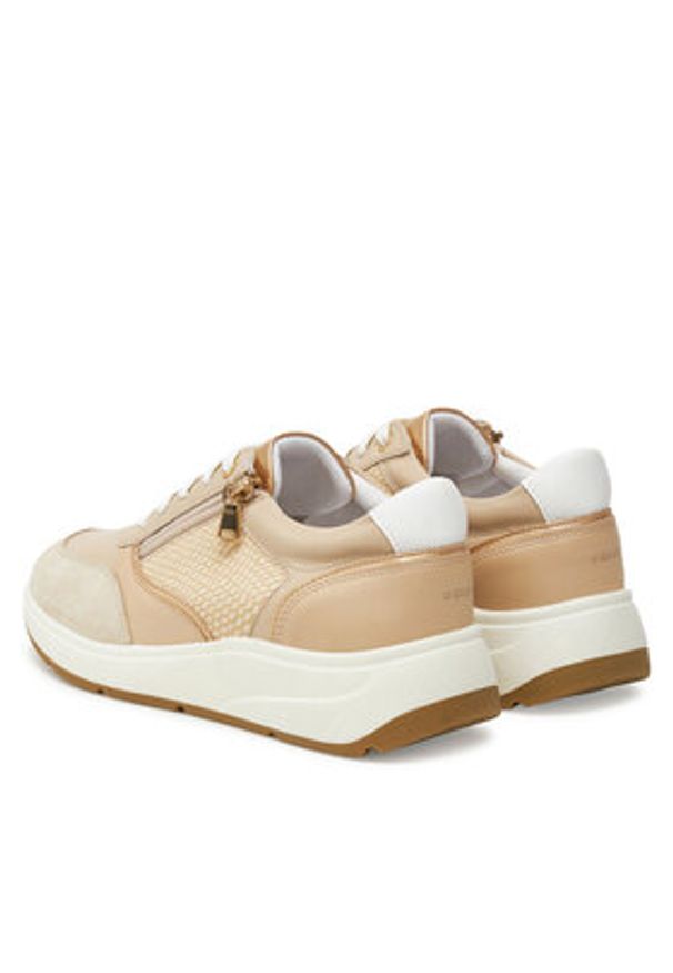 Geox Sneakersy D Cristael D45MXE 085QD C6738 Beżowy. Kolor: beżowy. Materiał: skóra